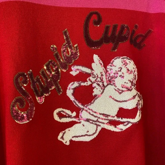 QUEEN OF SPARKLES Red Cupid Sweater - Picture 2 of 8